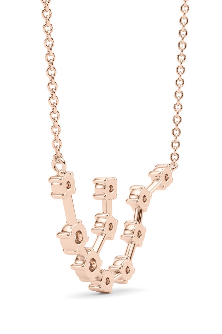 Aquarius Constellation Lab Created Diamond Necklace, Alternate, color, 18K ROSE GOLD
