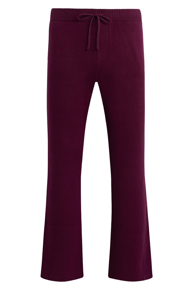 Cotton & Cashmere Double Knit Kick Flare Pants, Alternate, color, BORDEAUX