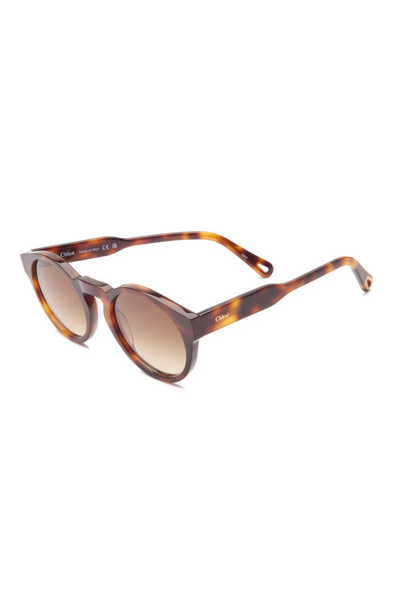 52mm Round Sunglasses, Alternate, color, HAVANA HAVANA BROWN