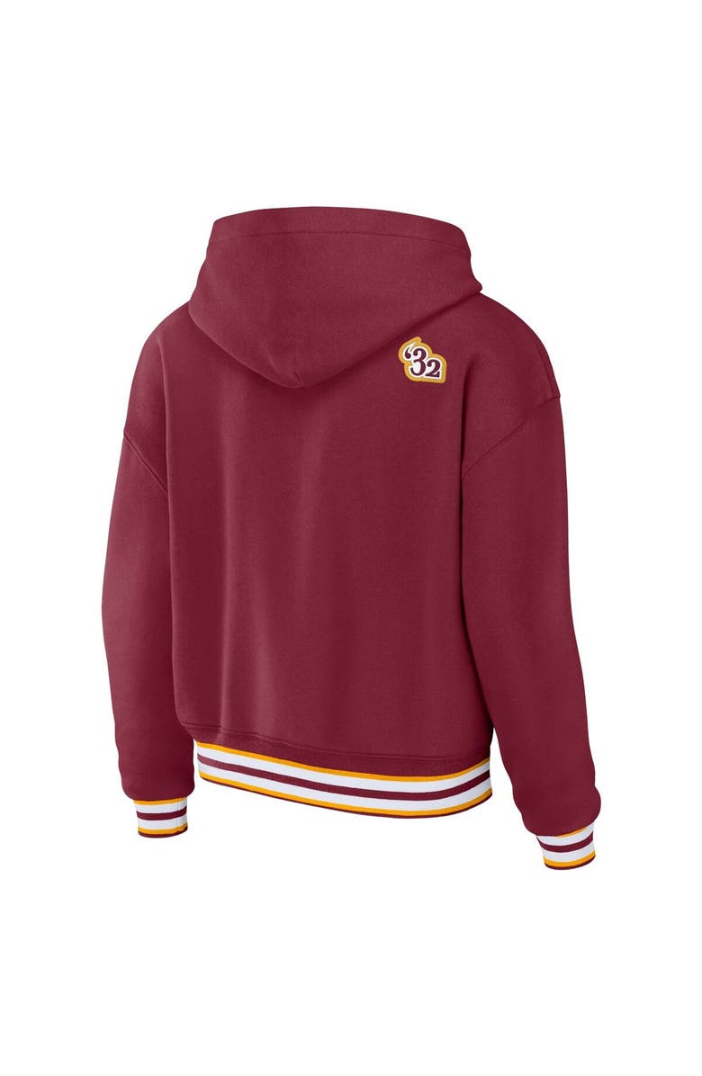 WEAR by Erin Andrews Women's WEAR by Erin Andrews Burgundy Washington Commanders Lace-Up Pullover Hoodie, Alternate, color, 