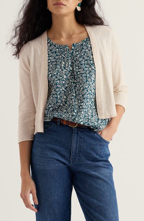 Seasalt Cornwall Vanessa Open Front Organic Cotton Crop Cardigan In Neutral