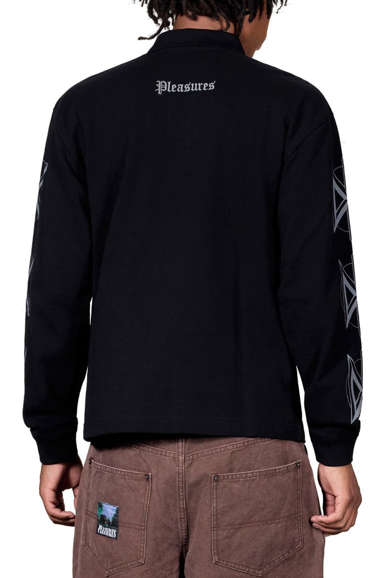 x Dead Kennedys Poster Graphic Long Sleeve Polo, Alternate, color, BLACK