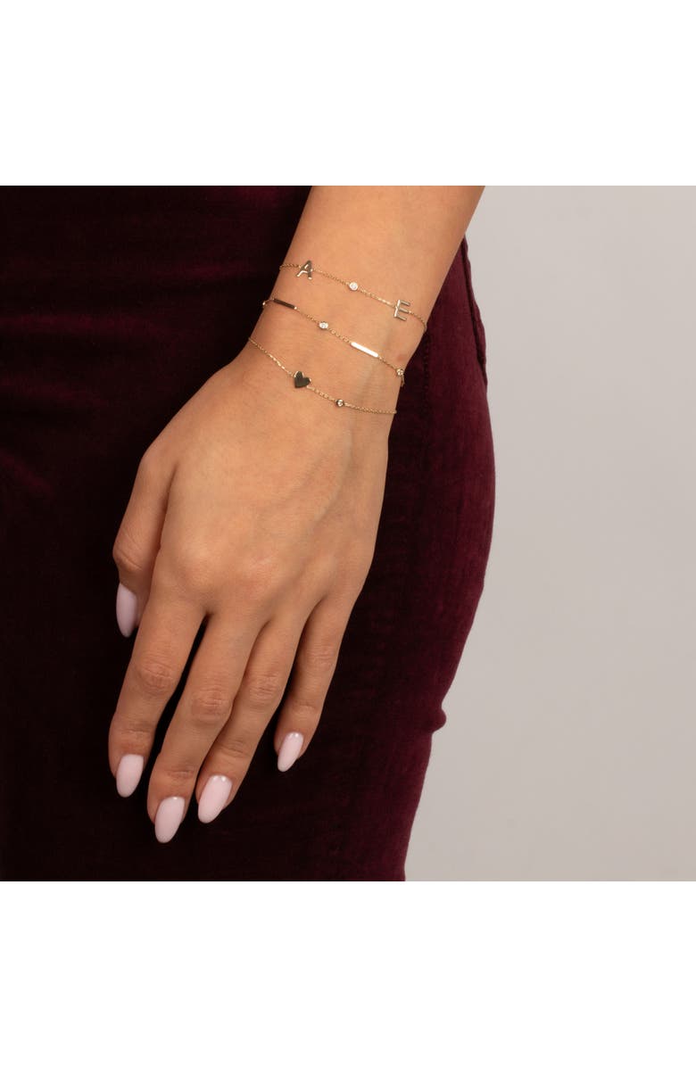 BY ADINA EDEN Diamond Bar & Bezel Charm Bracelet 14K, Alternate, color, 14K Gold