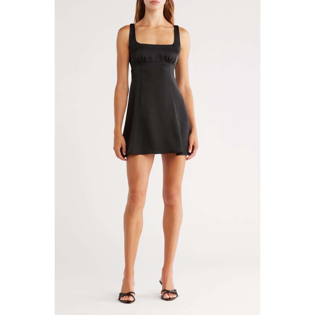 Abound Tie Back Satin Minidress In Black