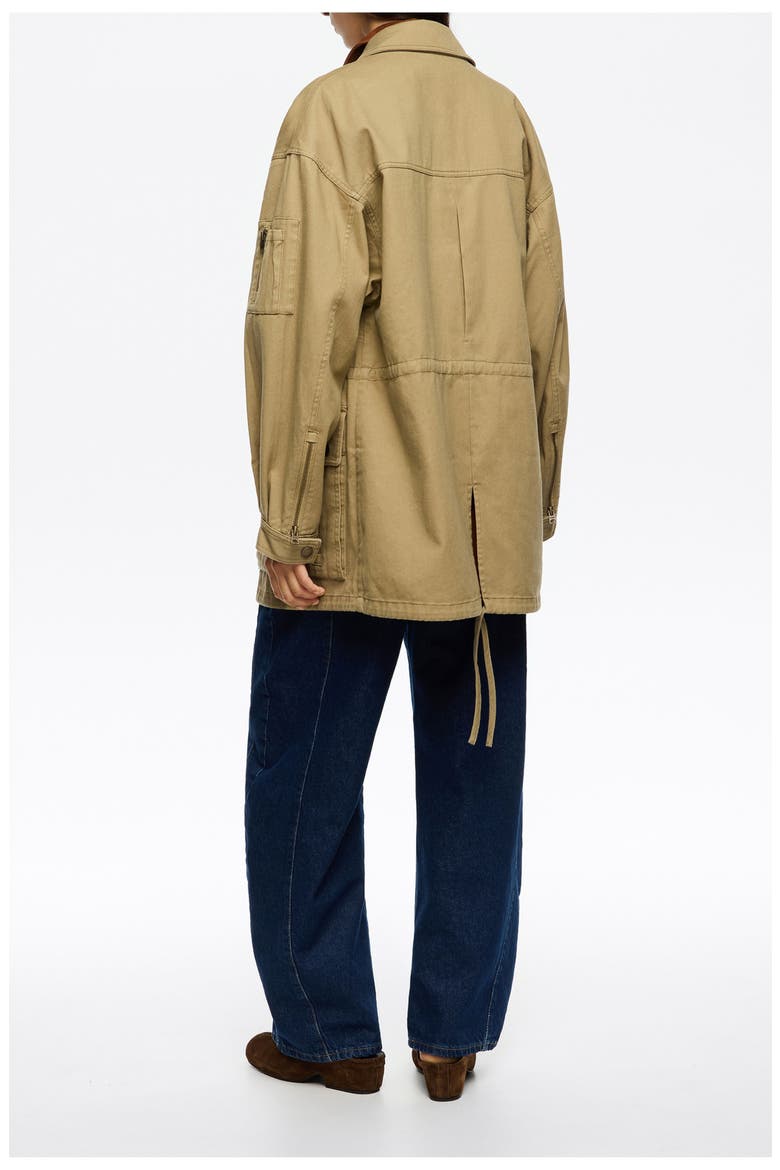 Cotton Drawstring Waist Jacket, Alternate, color, KHAKI