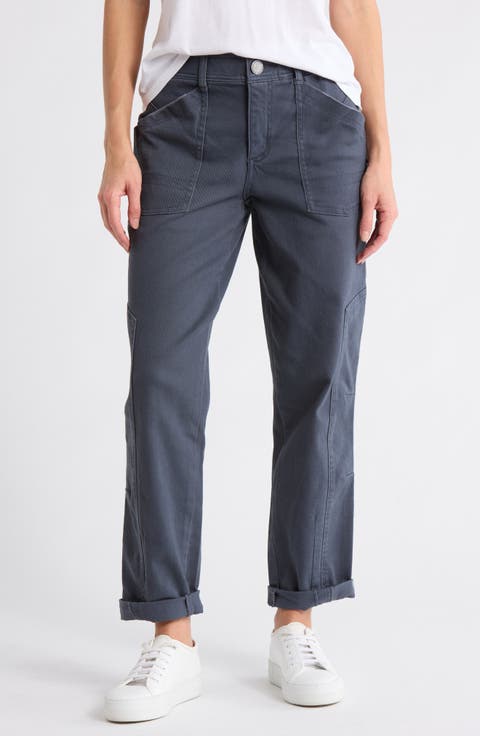 Tapered Side Panel Straight Leg Jeans