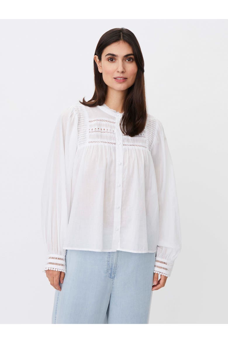 Maizoria Mandarin Collar Blouse, Main, color, White
