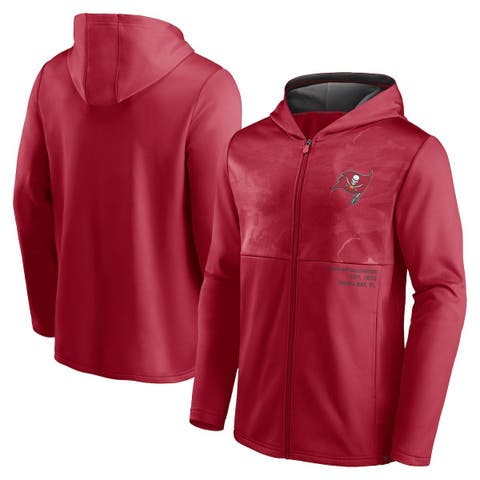 Men's Fanatics Branded Red Tampa Bay Buccaneers Defender Full-Zip Hoodie Jacket