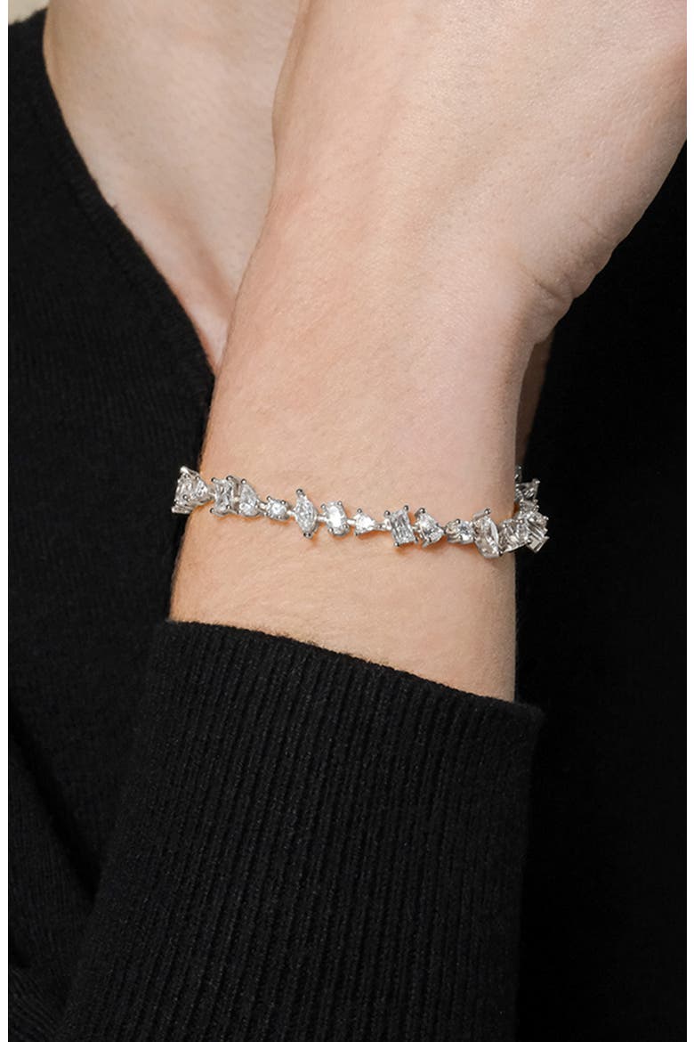 Tatum Graduated Cubic Zirconia Tennis Bracelet, Alternate, color, SILVER