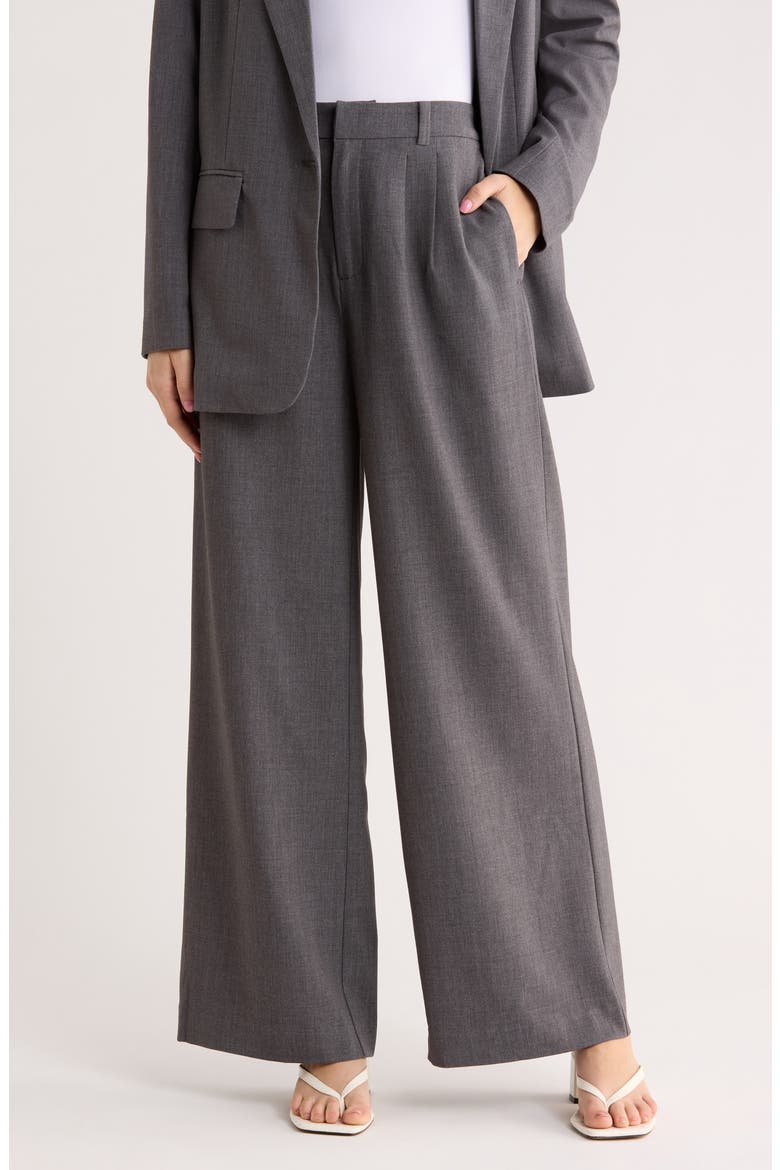 Wide Leg Pants, Main, color, GREY CHARCOAL HEATHER