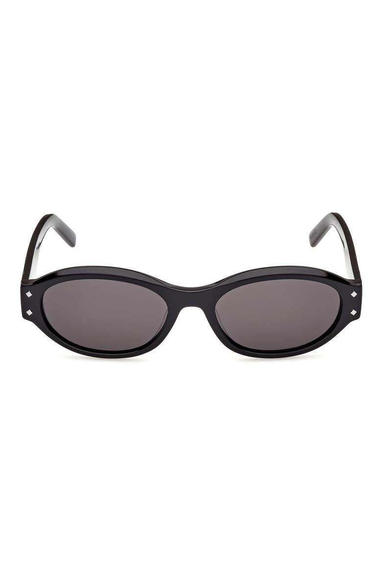 55mm Oval Sunglasses, Main, color, BLACK / CLASSICAL SMOKE