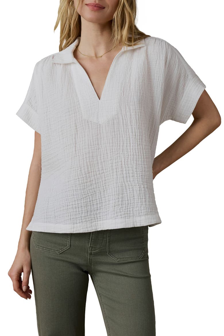Dune Zoe Cotton Gauze Top, Main, color, WHITE