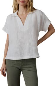 Faherty Dune Zoe Cotton Gauze Top