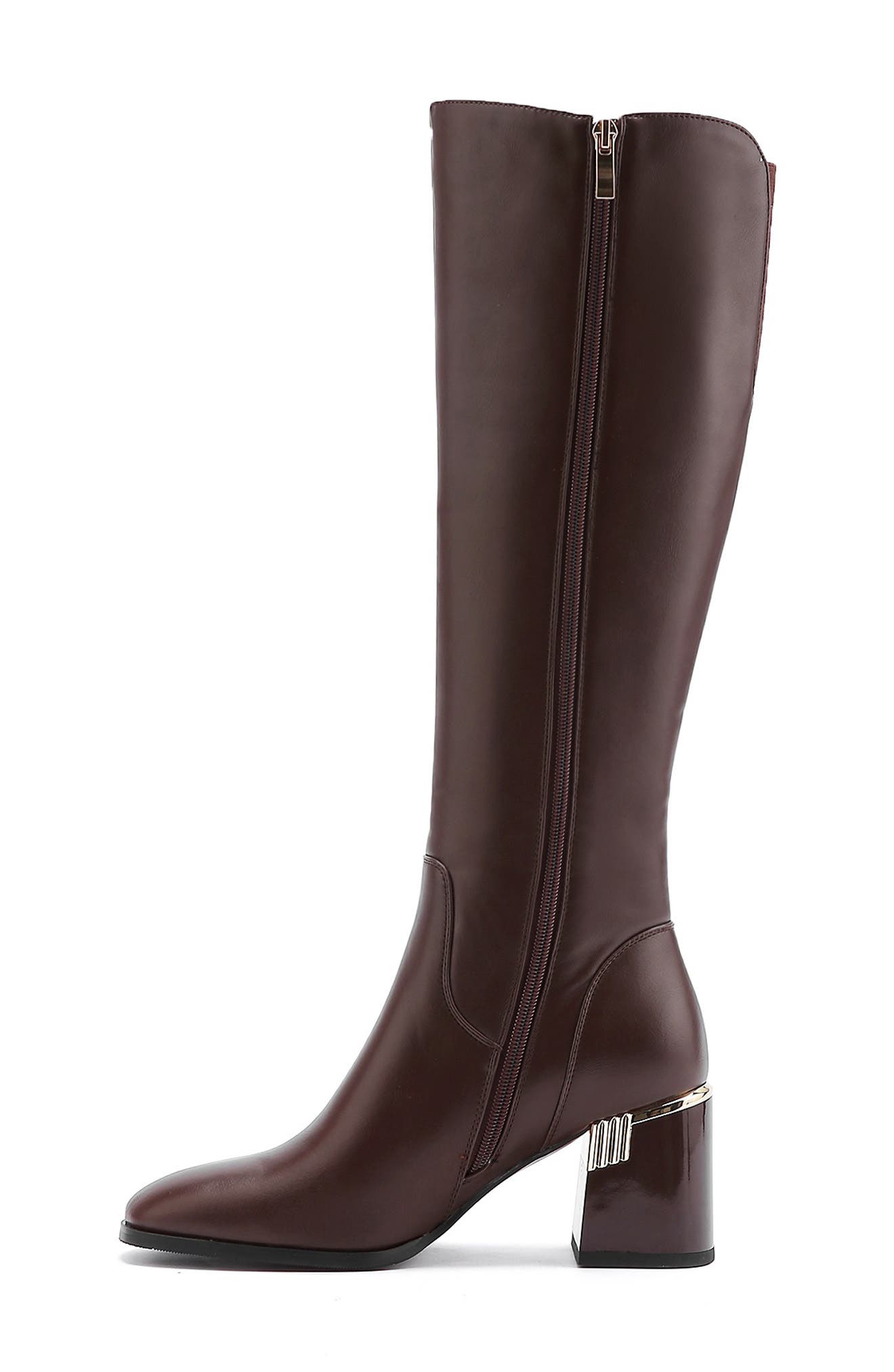 Verona Tall Block Heel Boot, Alternate, color, BROWN