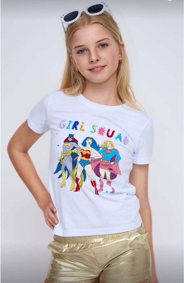 Lola + The Boys Wonder Woman Girls Squad Tee, Alternate, color, 