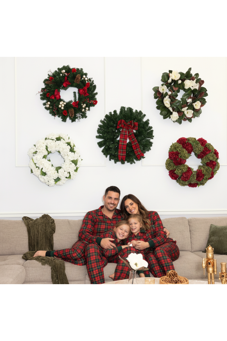 Seraphina Holiday Wreath, Alternate, color, Green