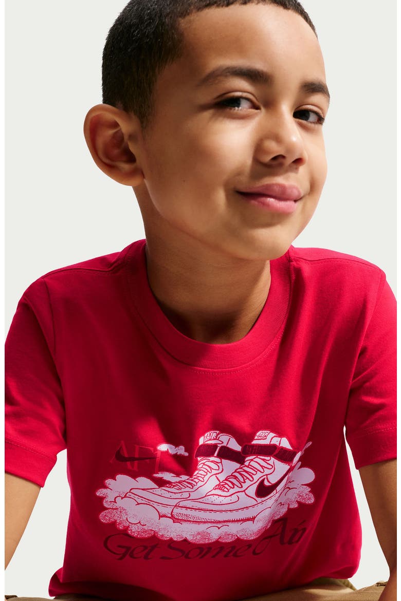 Kids' AF1 Vibes Graphic T-Shirt, Alternate, color, UNIVERSITY RED