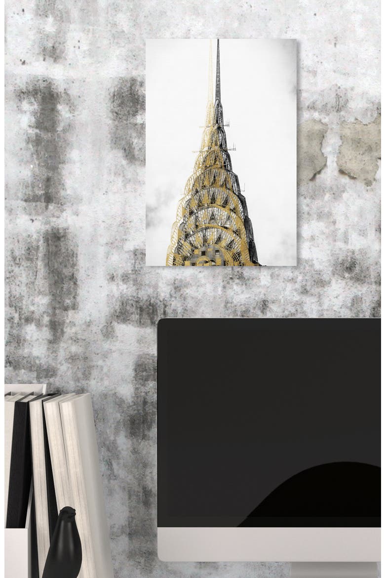 Golden Building Canvas Wall Art, Alternate, color, WHITE