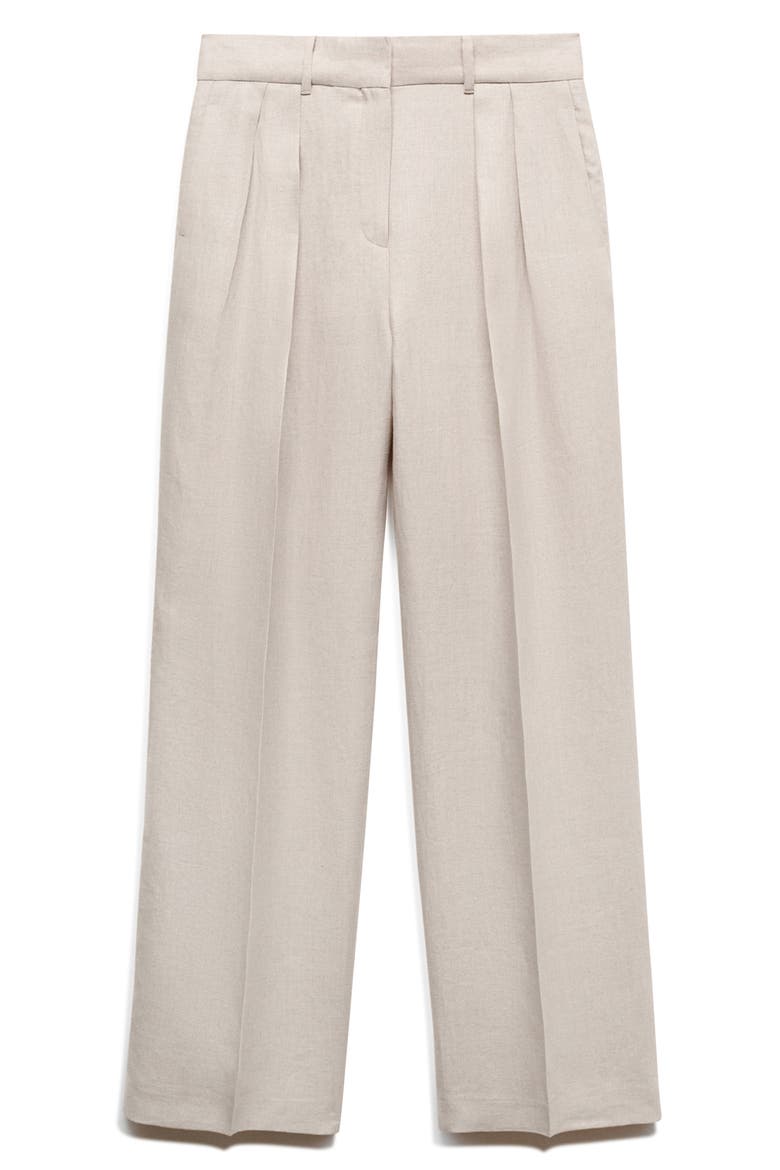 Straight Leg Linen Pants, Alternate, color, LIGHT/ PASTEL GREY