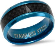 STEELTIME Men's Ion Plated Stainless Steel Band Ring