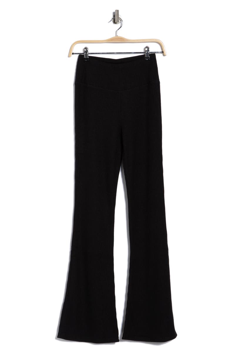 X by Gottex Ribbed Flare Leggings, Alternate, color, Black