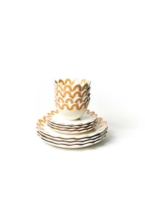 Brass Arabesque Dinnerware 12 Piece Set