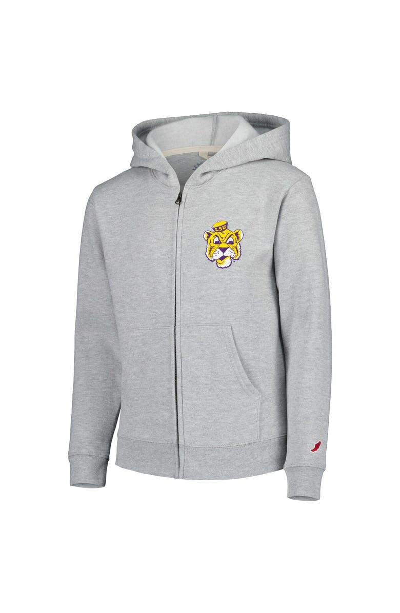 LEAGUE COLLEGIATE WEAR Youth League Collegiate Wear Heather Gray LSU Tigers Full-Zip Hoodie, Alternate, color, Heather Gray