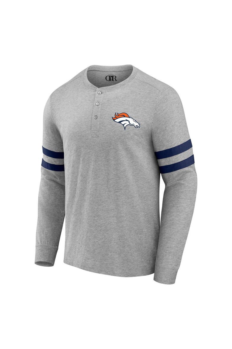Men's NFL x Darius Rucker Collection by Fanatics Heather Gray Denver Broncos Henley Long Sleeve T-Shirt, Alternate, color, Heather Gray