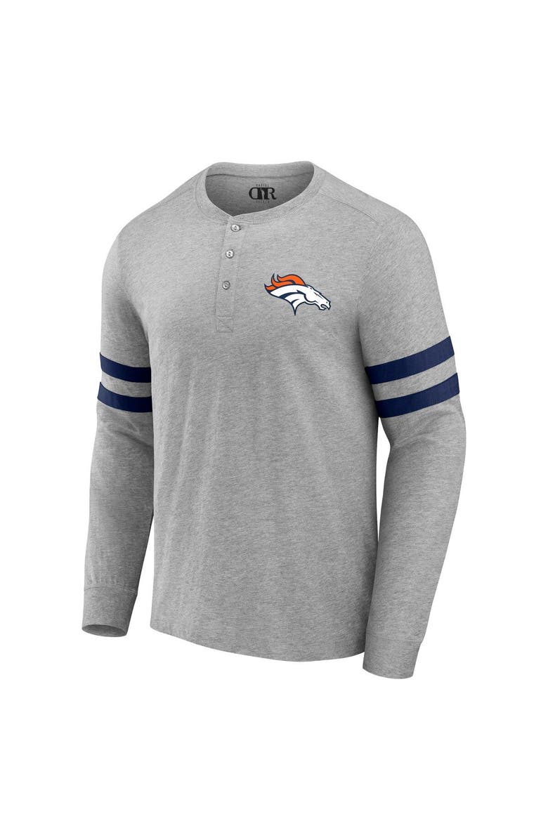 NFL X DARIUS RUCKER Men's NFL x Darius Rucker Collection by Fanatics Heather Gray Denver Broncos Henley Long Sleeve T-Shirt, Alternate, color, 