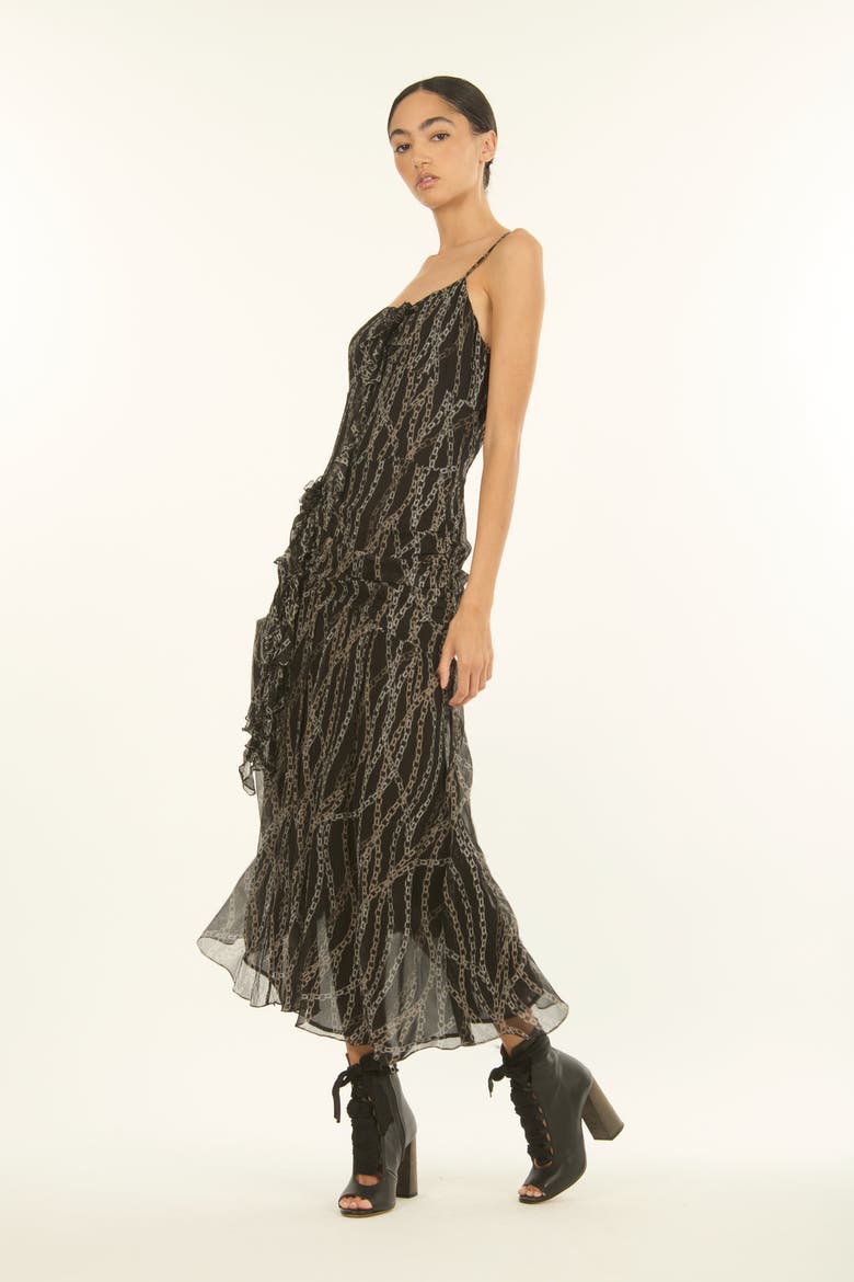 Mira Maxi Dress, Alternate, color, Black Chain