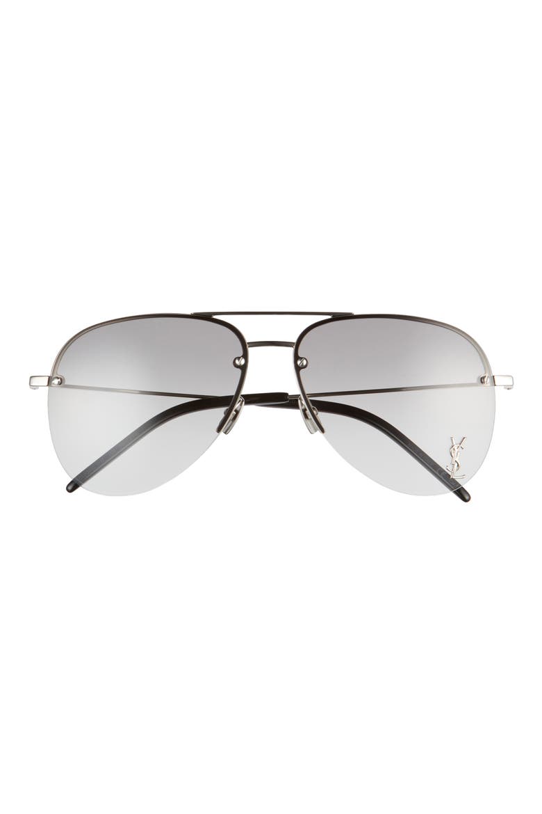 59mm Aviator Sunglasses, Main, color, SILVER