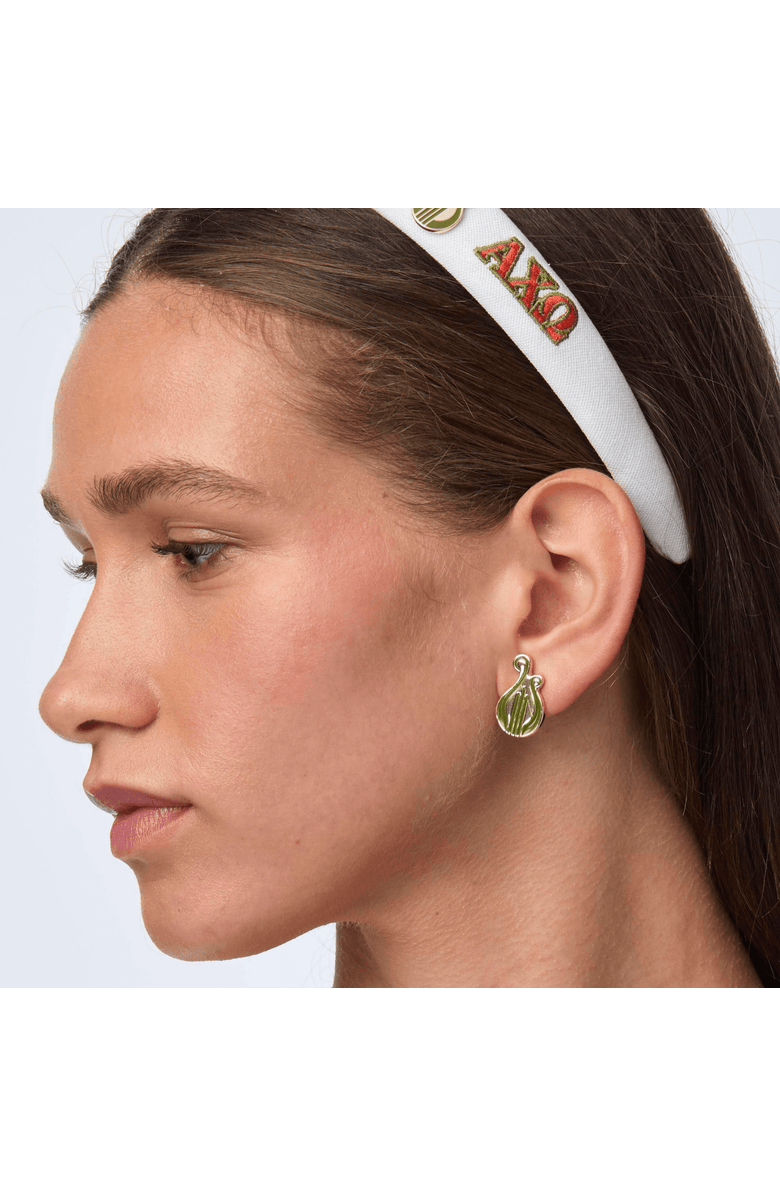Lele Sadoughi Alpha Chi Omega Stud Earrings, Alternate, color, Gold 720