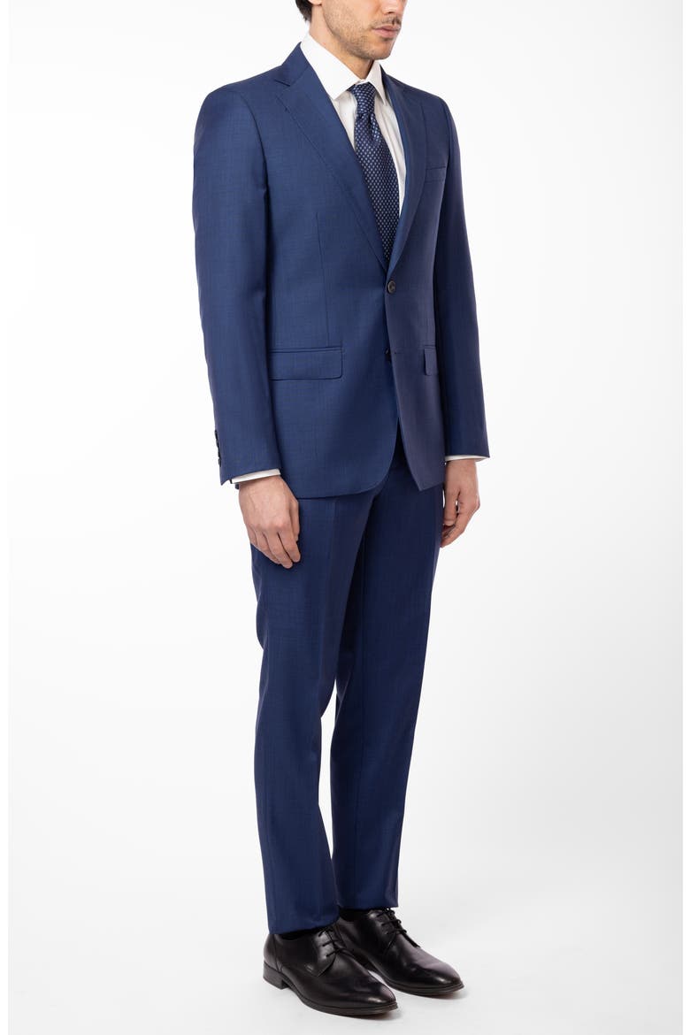 Matteo Slim Fit Blue Mélange Wool Suit, Alternate, color, BLUE