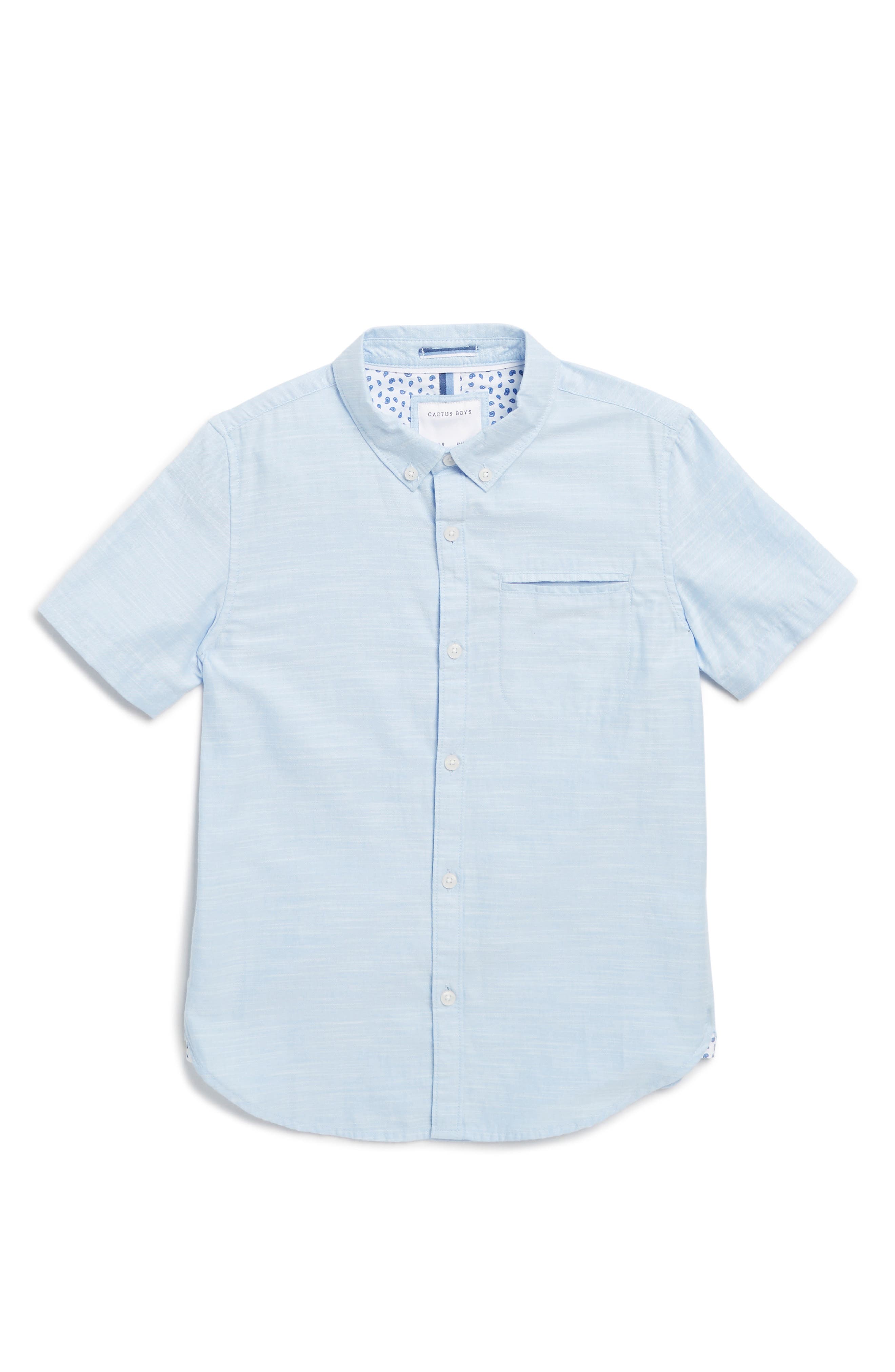 DENIM AND FLOWER Kids' Short Sleeve Button-Down Shirt