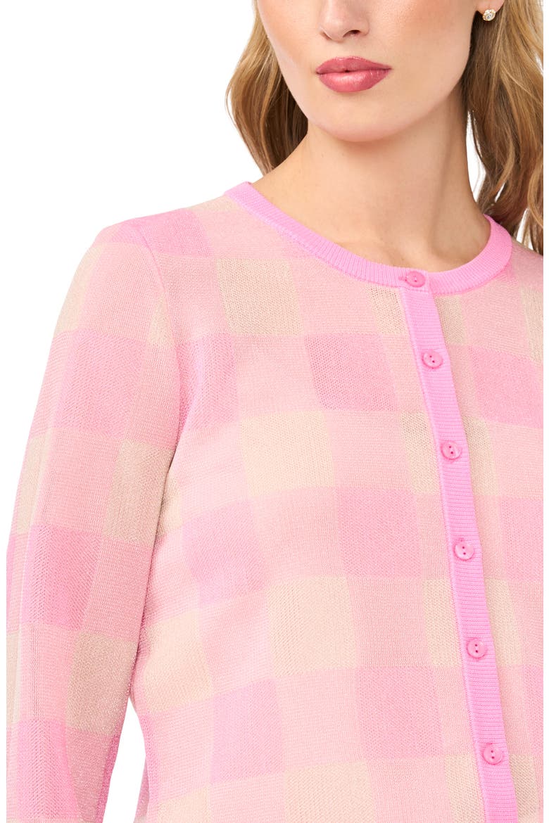Gracie Plaid Cardigan, Alternate, color, FULL BLOOMING PINK