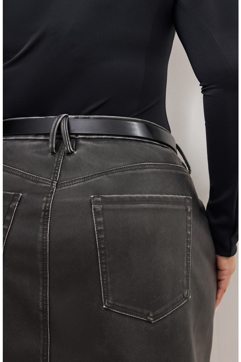 '90s Faux Leather Miniskirt, Alternate, color, BLACK001