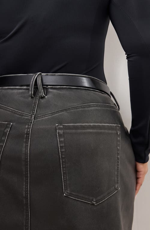 Good American '90s Faux Leather Miniskirt In Black