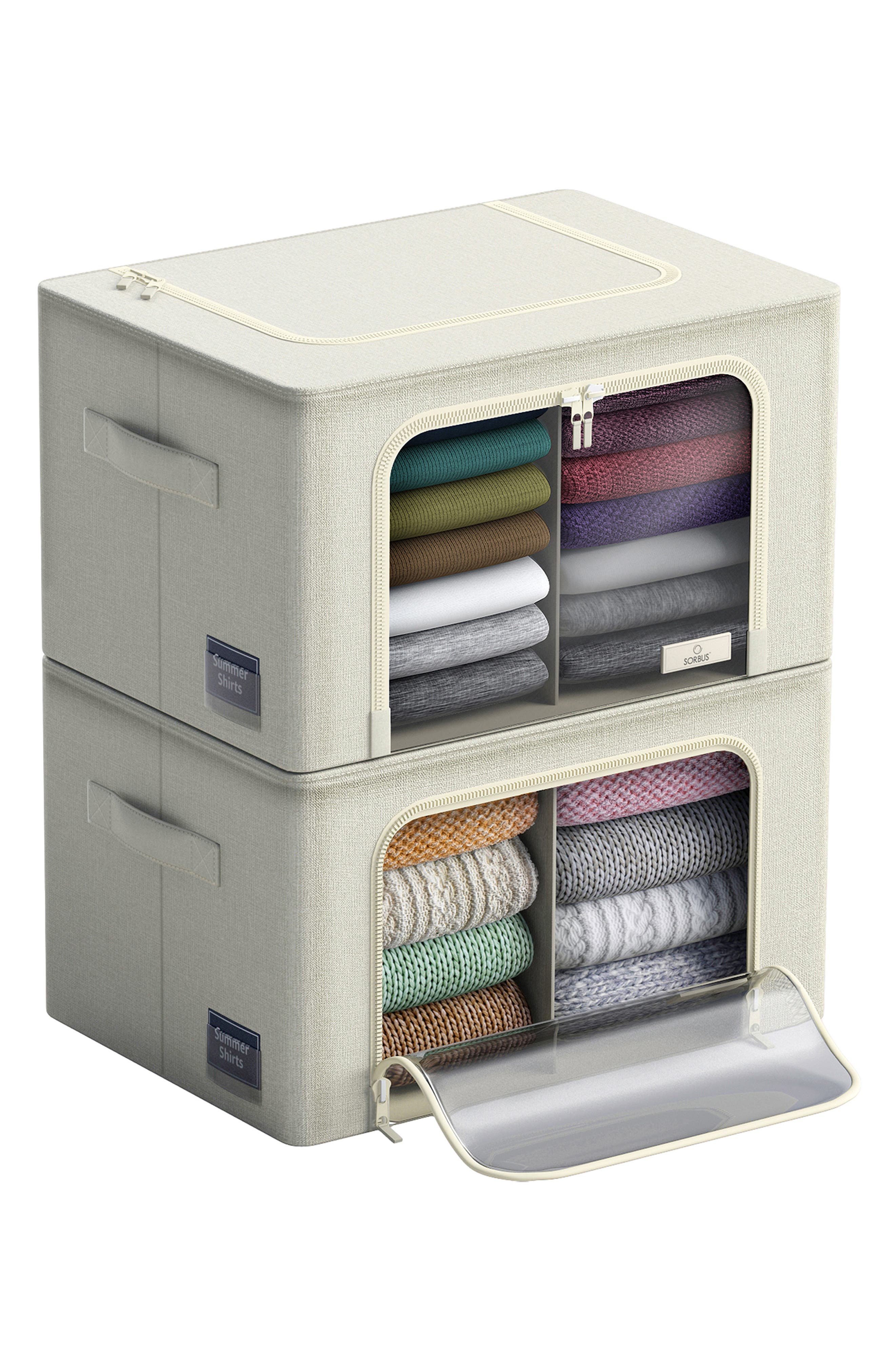 SORBUS Divided Interior Storage Bin - 2 Section - Beige | Nordstromrack