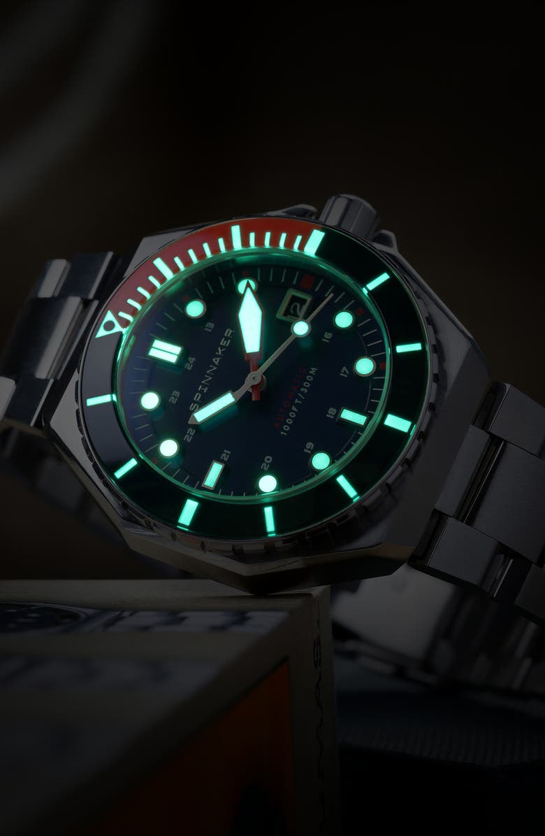 SPINNAKER Dumas Automatic Bracelet Watch, 44mm, Alternate, color, Blue