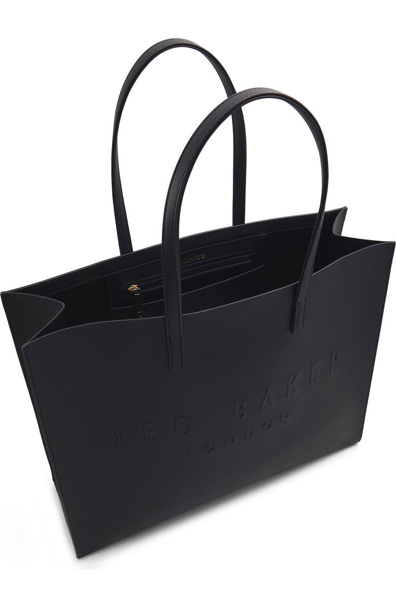Ted Baker London Sukicon Faux Leather Tote, Alternate, color, Open Black
