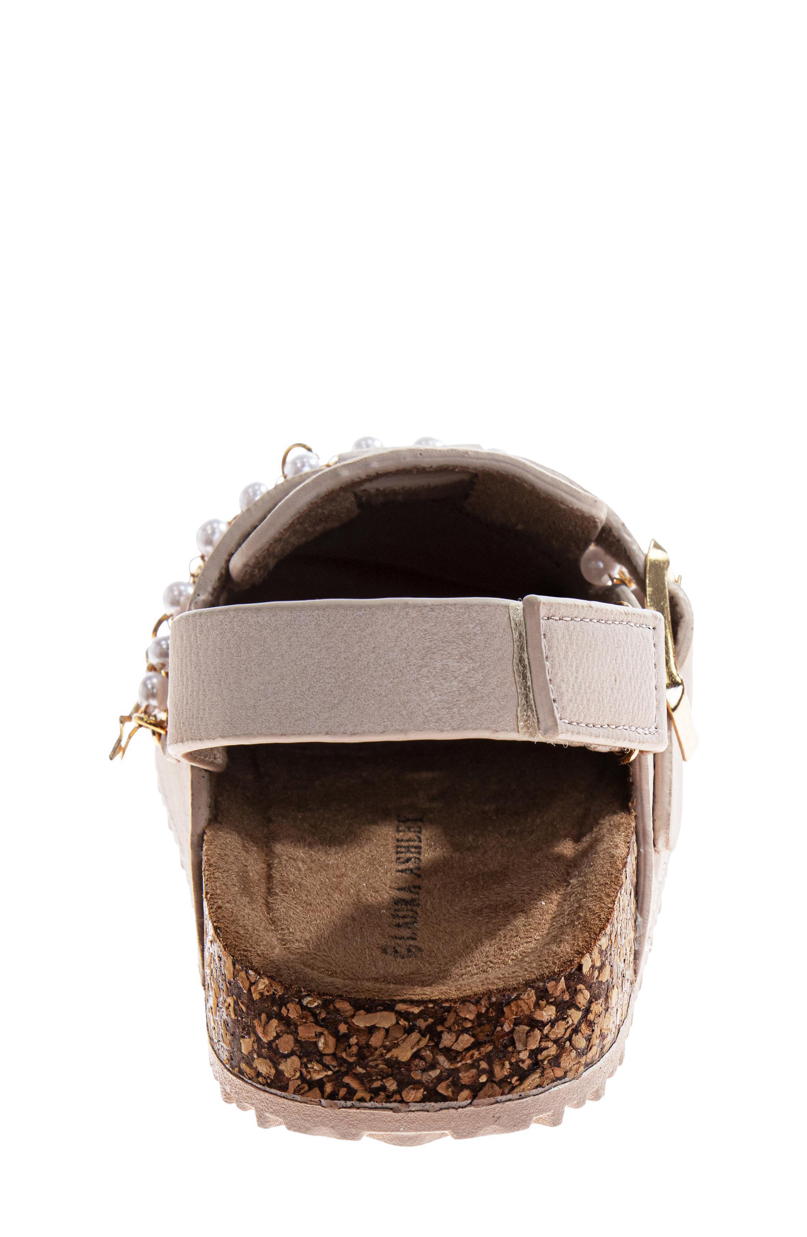 Kids' Faux Leather Fashion Clog, Alternate, color, SAND