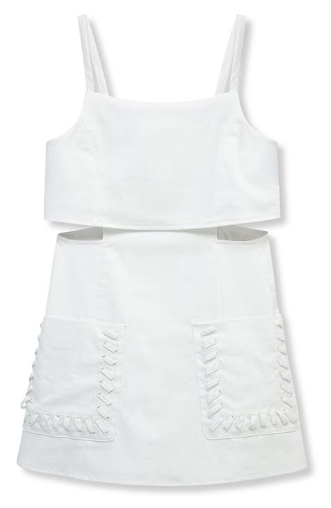 Kids' Cutout Stretch Cotton Romper (Big Kid)