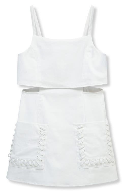 Habitual Kids Kids' Cutout Stretch Cotton Romper In White