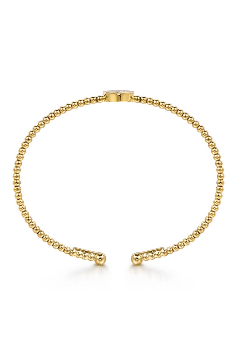 Bujukan Initial Diamond Cuff Bracelet, Alternate, color, GOLD