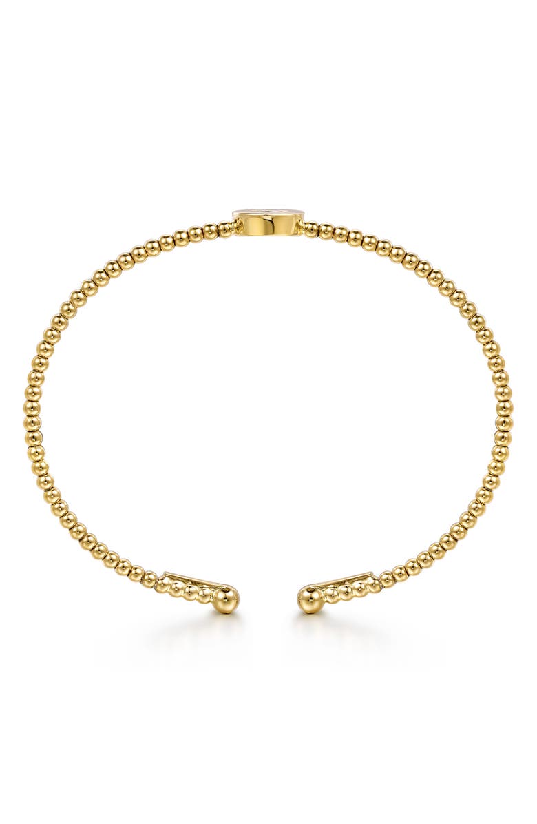 Gabriel & Co. Bujukan Initial Diamond Cuff Bracelet, Alternate, color, Gold