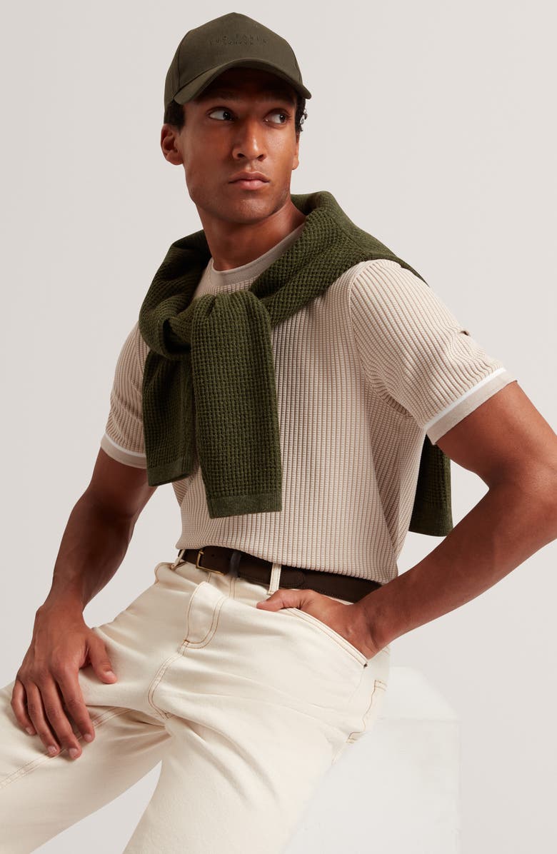 Ted Baker Ivanan Textured T-Shirt, Alternate, color, Taupe