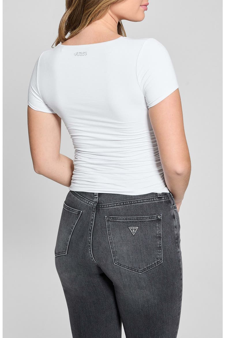 Ruched Top, Alternate, color, PURE WHITE