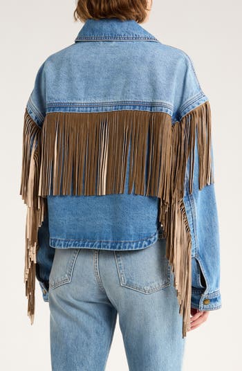 Western Fringe Denim Jacket