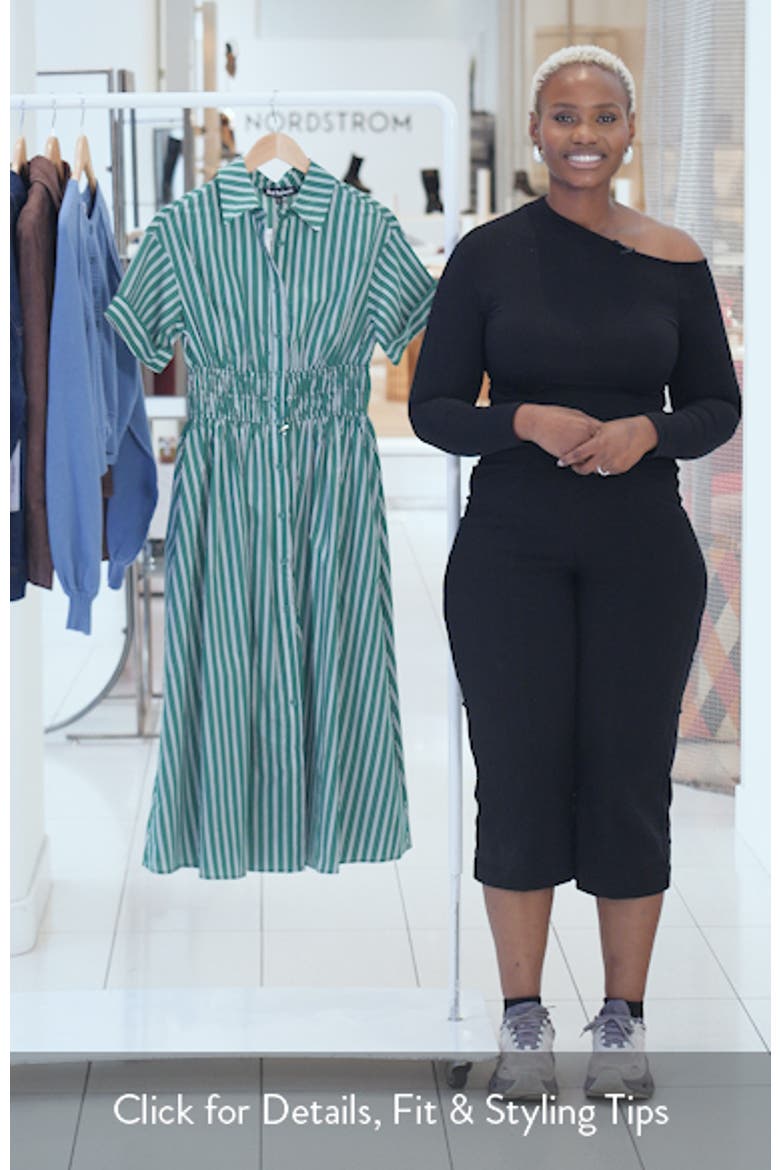 Stripe Drawcord Waist Shirtdress video