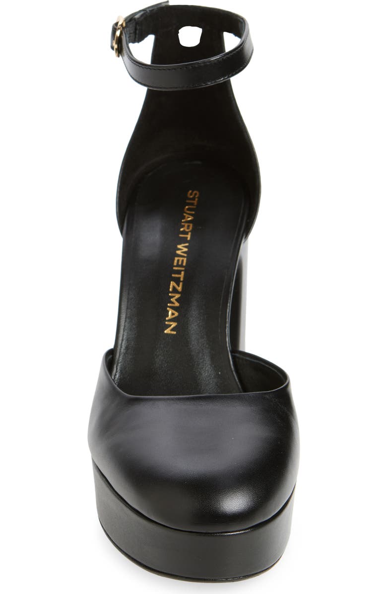 Stuart Weitzman Dayna Platform Pump, Alternate, color, Black Leather